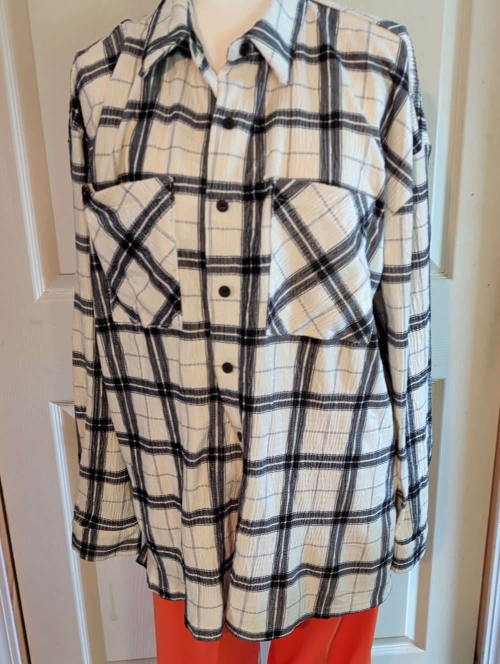 Buckle Black & White Plaid Utility Shirt Jacket